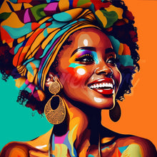 Cargar imagen en el visor de la galería, Mini Diamond Painting 25x25cm - Reina Africana Pop Art