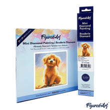 Cargar imagen en el visor de la galería, Mini Diamond Painting 25x25cm - Cachorro de Golden Retriever Lindo