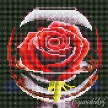 Cargar imagen en el visor de la galería, Mini Diamond Painting 25x25cm - Rosa Roja en el Vaso