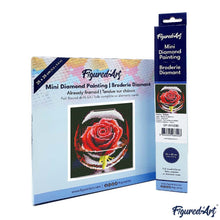 Cargar imagen en el visor de la galería, Mini Diamond Painting 25x25cm - Rosa Roja en el Vaso