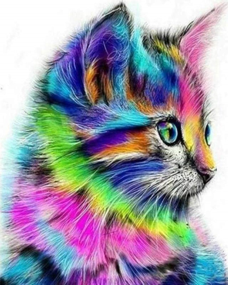 Punto de Cruz - Gato colorido