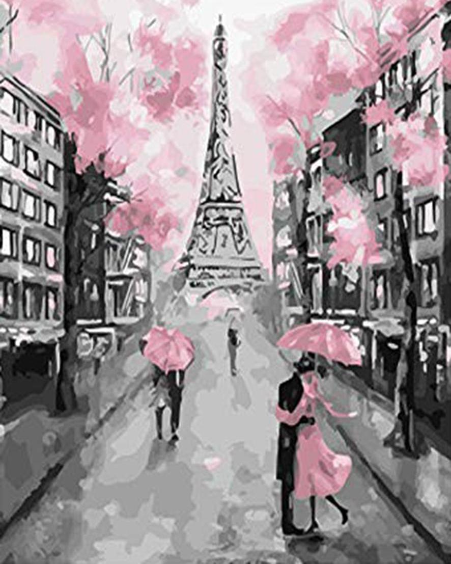 Diamond Painting - La Tour Eiffel y la vida en rosa