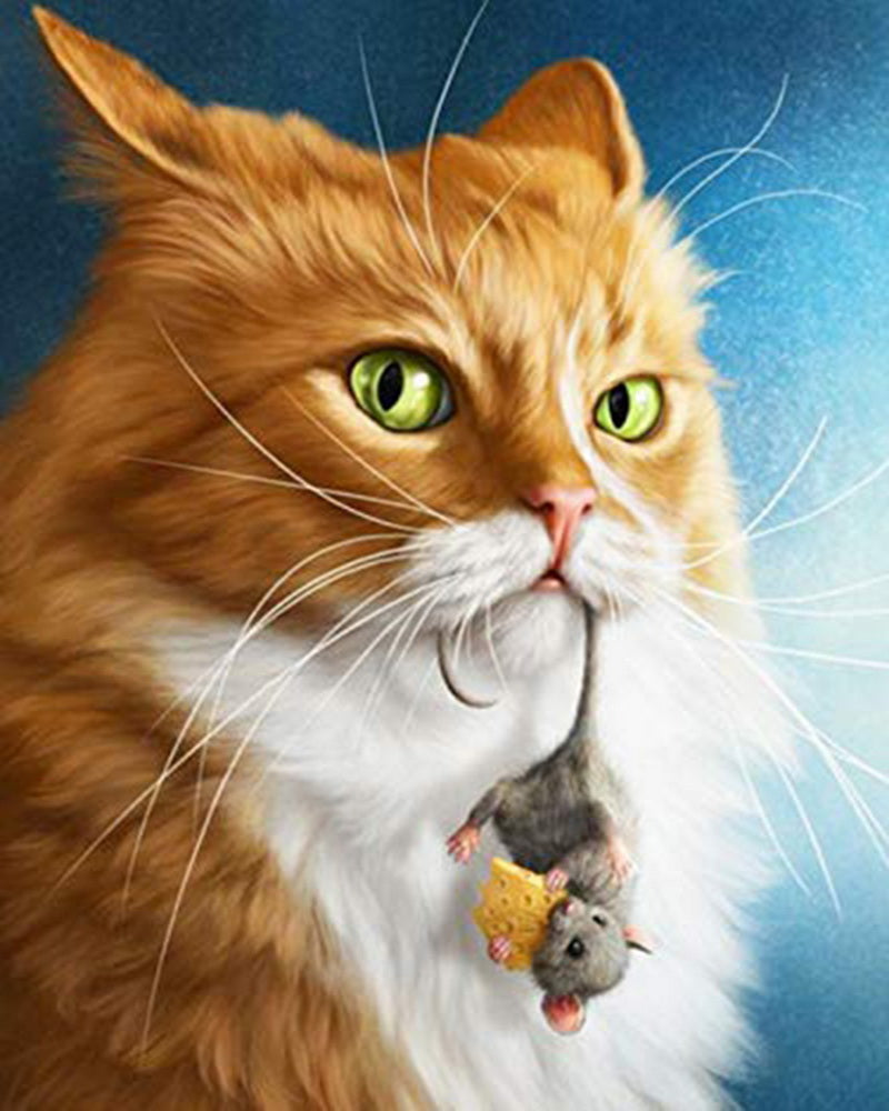 Diamond Painting - Gato y su ratón