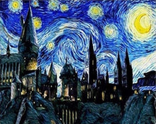 Cargar imagen en el visor de la galería, Diamond Painting - Ciudad y noche estrellada