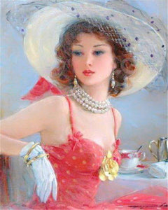 Diamond Painting - Elegancia en Rojo