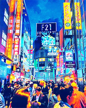 Cargar imagen en el visor de la galería, Punto de Cruz Diamante - Diamond Painting - Tokyo shibuya 40x50cm con bastidor montado