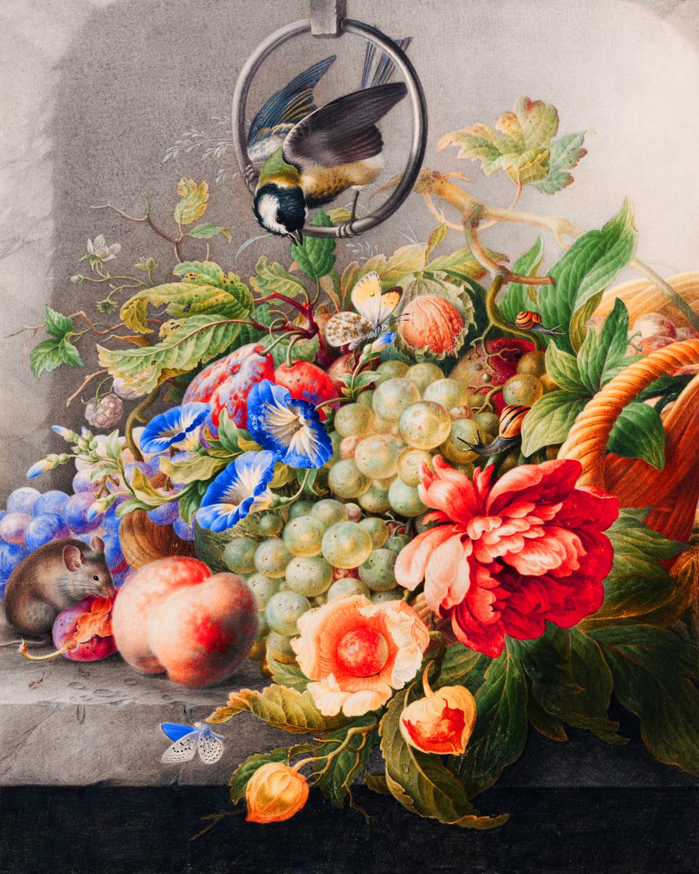 Diamond Painting - Flores y frutas - Herman Henstenburgh 40x50cm con bastidor montado
