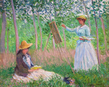 Cargar imagen en el visor de la galería, Punto de Cruz Diamante - En el bosque en Giverny: Blanche Hoschede en su caballete con Suzanne Hoschede - Monet