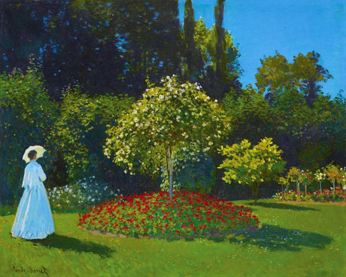 Punto de Cruz - La dama en el jardín - Monet