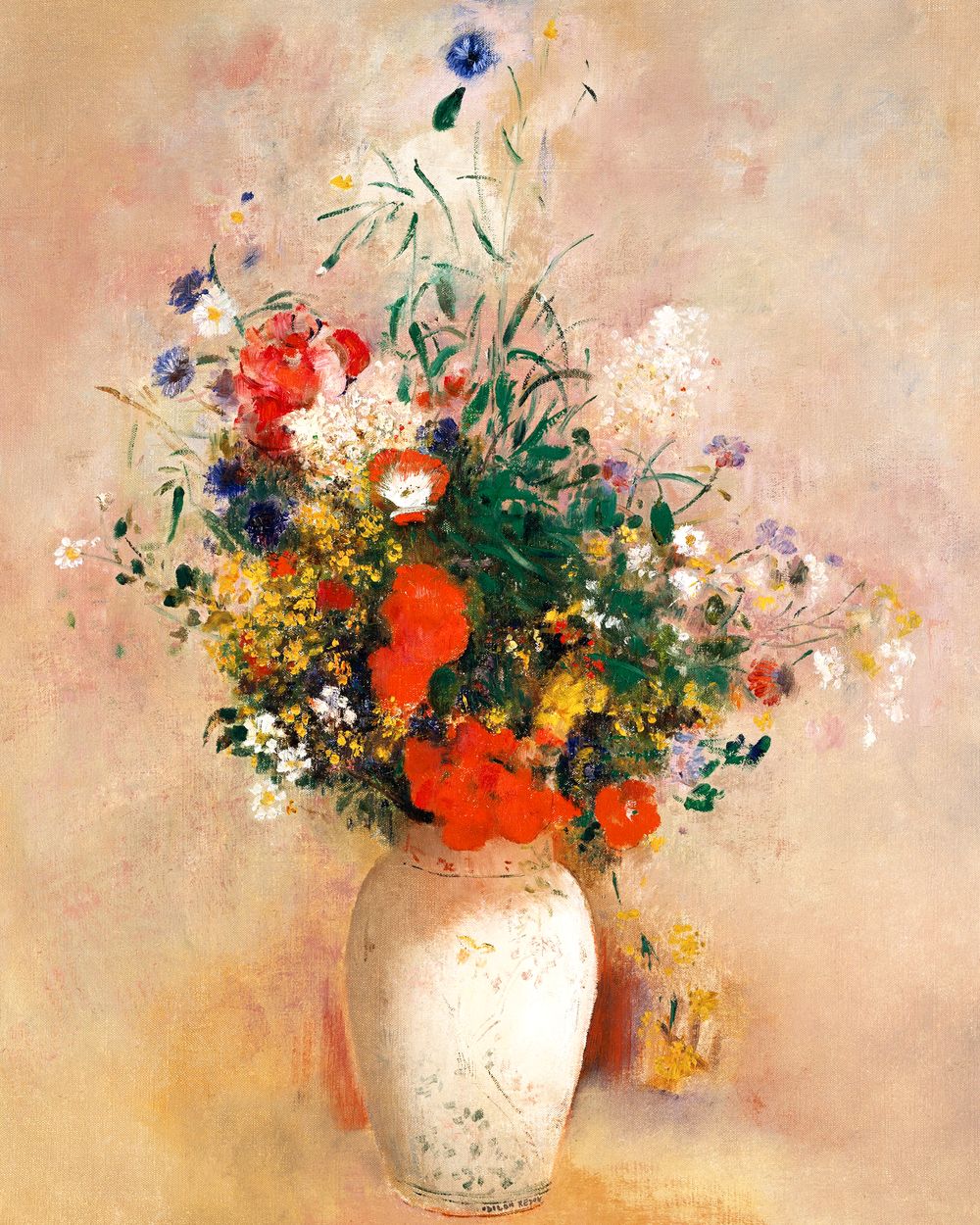 Pintar por números - Florero de flores - Odilon Redon