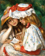 Cargar imagen en el visor de la galería, Punto de Cruz Diamante - Dos chicas leyendo - Pierre-Auguste Renoir