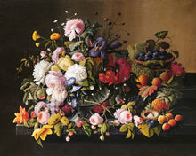 Cargar imagen en el visor de la galería, Punto de Cruz Diamante - Los bodegones de flores y frutas - Severin Roesen