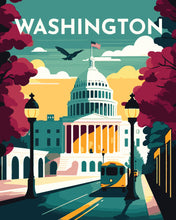 Cargar imagen en el visor de la galería, Póster de viaje Washington