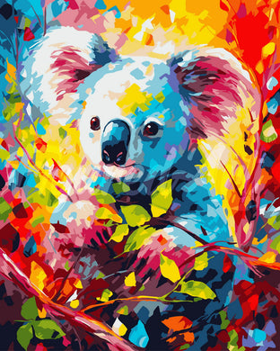 Pintar por numeros Figured'Art - Koala Abstracto Colorido