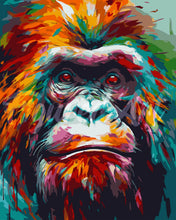 Cargar imagen en el visor de la galería, Pintar por numeros Figured&#39;Art - Orangután Abstracto Colorido