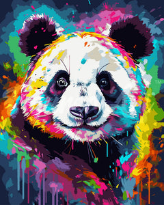 Pintar por numeros Figured'Art - Panda Abstracto Colorido