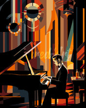 Cargar imagen en el visor de la galería, Pintar por numeros Figured&#39;Art - Hombre Art Deco al piano