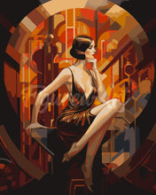 Cargar imagen en el visor de la galería, Pintar por numeros Figured&#39;Art - Mujer Art Deco sentada