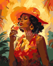 Cargar imagen en el visor de la galería, Pintar por numeros Figured&#39;Art - Mujer Art Deco con una copa