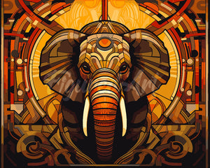 Pintar por numeros Figured'Art - Elefante Art Deco