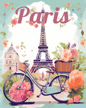 Cargar imagen en el visor de la galería, Pintar por numeros Figured&#39;Art - Póster de Viaje París en Flor
