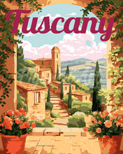 Cargar imagen en el visor de la galería, Pintar por numeros Figured&#39;Art - Póster de Viaje Toscana en Flor
