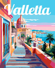 Cargar imagen en el visor de la galería, Pintar por numeros Figured&#39;Art - Póster de Viaje La Valeta Malta