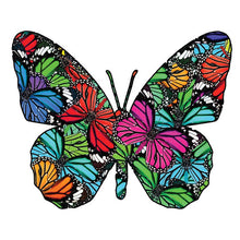 Cargar imagen en el visor de la galería, Puzzle de madera - Mariposa Vibrante