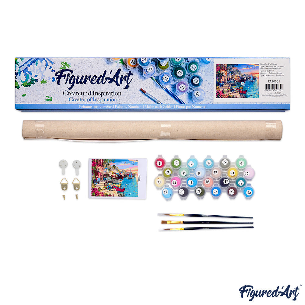 Kit de pintura de bricolaje por números para adultos y niños, pintura de  casa de Grecia por números para decoración de pared del hogar, sin montar