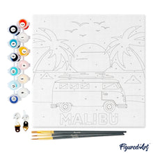 Cargar imagen en el visor de la galería, Mini Pintura por Números 20x20cm con bastidor Malibú