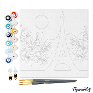 Mini Pintura por Números 20x20cm con bastidor París al sol