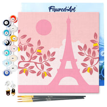 Cargar imagen en el visor de la galería, Mini Pintura por Números 20x20cm con bastidor París al sol