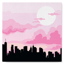 Cargar imagen en el visor de la galería, Mini Pintar por Números 20x20cm con bastidor Nueva York bajo un cielo rosa