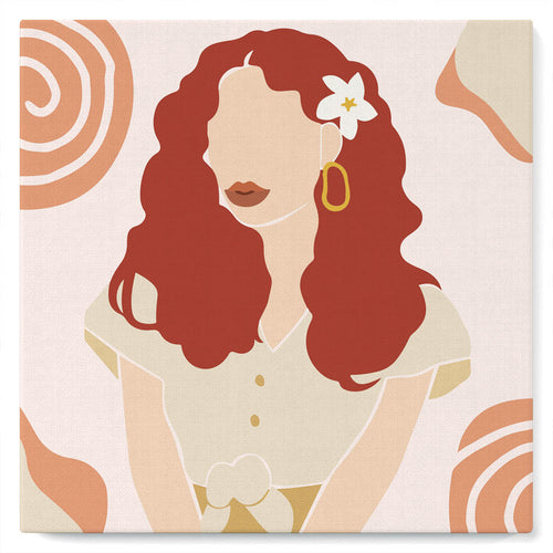Mini Pintar por Números 20x20cm con bastidor Mujer y flor en el cabello