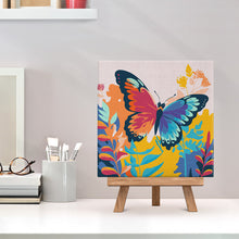 Cargar imagen en el visor de la galería, Mini Pintura por Números 20x20cm con bastidor Mariposa Tropical