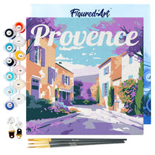 Cargar imagen en el visor de la galería, Mini Pintura por Números 20x20cm con bastidor Póster de Viaje Provenza Primavera