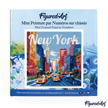 Cargar imagen en el visor de la galería, Mini Pintura por Números 20x20cm con bastidor Póster de Viaje Nueva York