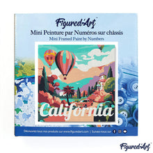 Cargar imagen en el visor de la galería, Mini Pintura por Números 20x20cm con bastidor Póster de Viaje Globos California