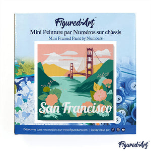 Mini Pintura por Números 20x20cm con bastidor Póster de Viaje San Francisco