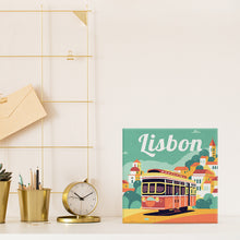 Cargar imagen en el visor de la galería, Mini Pintura por Números 20x20cm con bastidor Póster de Viaje Lisboa