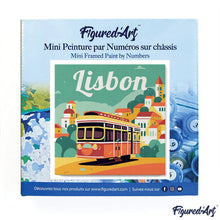 Cargar imagen en el visor de la galería, Mini Pintura por Números 20x20cm con bastidor Póster de Viaje Lisboa