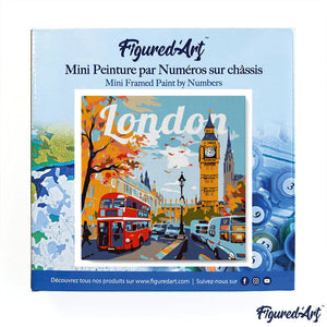 Mini Pintura por Números 20x20cm con bastidor Póster de Viaje Londres