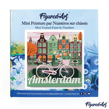 Cargar imagen en el visor de la galería, Mini Pintura por Números 20x20cm con bastidor Póster de Viaje Ámsterdam