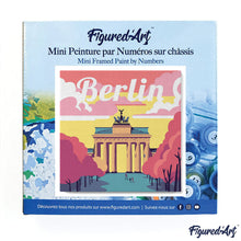 Cargar imagen en el visor de la galería, Mini Pintura por Números 20x20cm con bastidor Póster de Viaje Berlín
