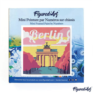 Mini Pintura por Números 20x20cm con bastidor Póster de Viaje Berlín