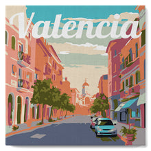 Cargar imagen en el visor de la galería, Mini Pintar por Números 20x20cm con bastidor Póster de Viaje Valencia
