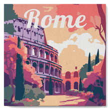 Cargar imagen en el visor de la galería, Mini Pintar por Números 20x20cm con bastidor Póster de Viaje Roma