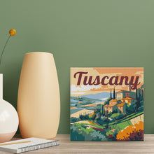 Cargar imagen en el visor de la galería, Mini Pintura por Números 20x20cm con bastidor Póster de Viaje Toscana Verano