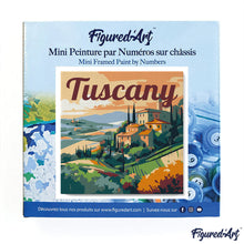 Cargar imagen en el visor de la galería, Mini Pintura por Números 20x20cm con bastidor Póster de Viaje Toscana Verano