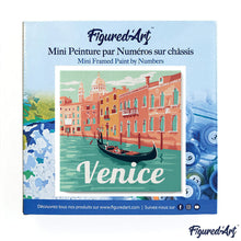 Cargar imagen en el visor de la galería, Mini Pintura por Números 20x20cm con bastidor Póster de Viaje Venecia